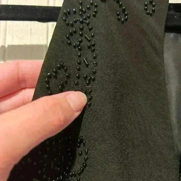 Vintage y2k style midi halter dress with black floral beading women’s size 10 - Picture 4 of 6